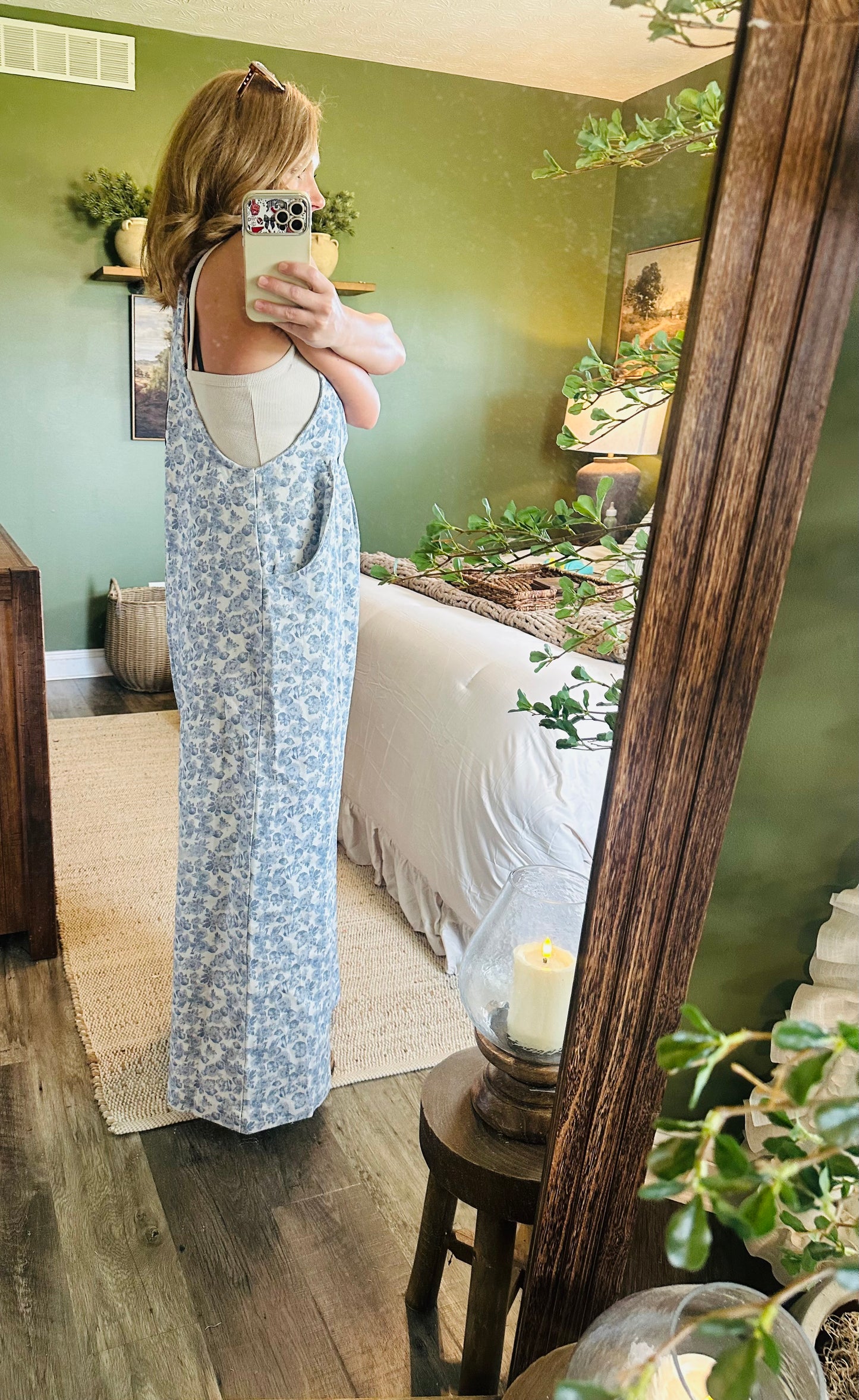 Blue Blossom Wide Leg Overalls 🌸💙