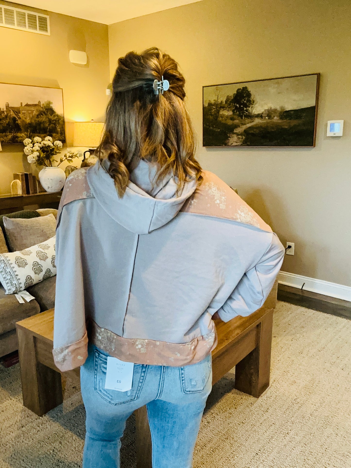 Blushing Blooms Patchwork Hoodie