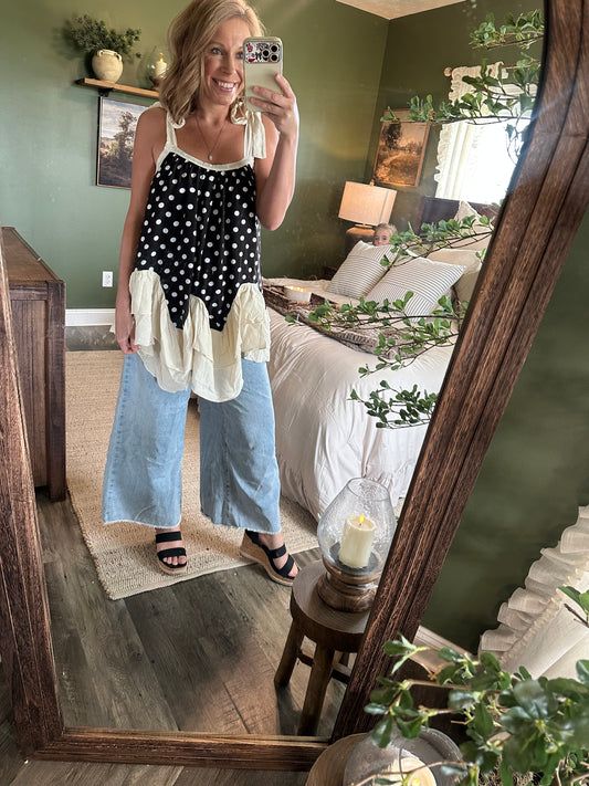 Midnight Mocha Ruffle Tank