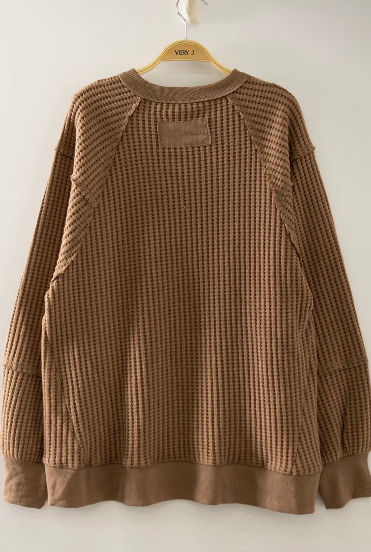 The Hallie Waffle Knit Pullover 🤎