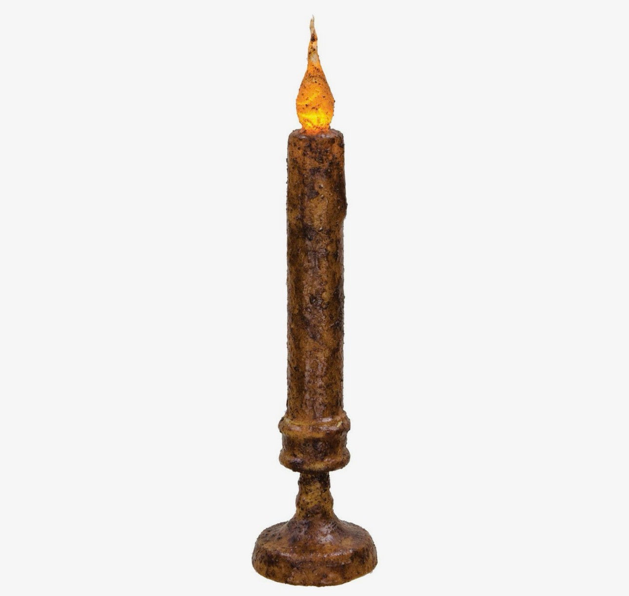 Burnt Mustard LED Timer Candlestick – 10”