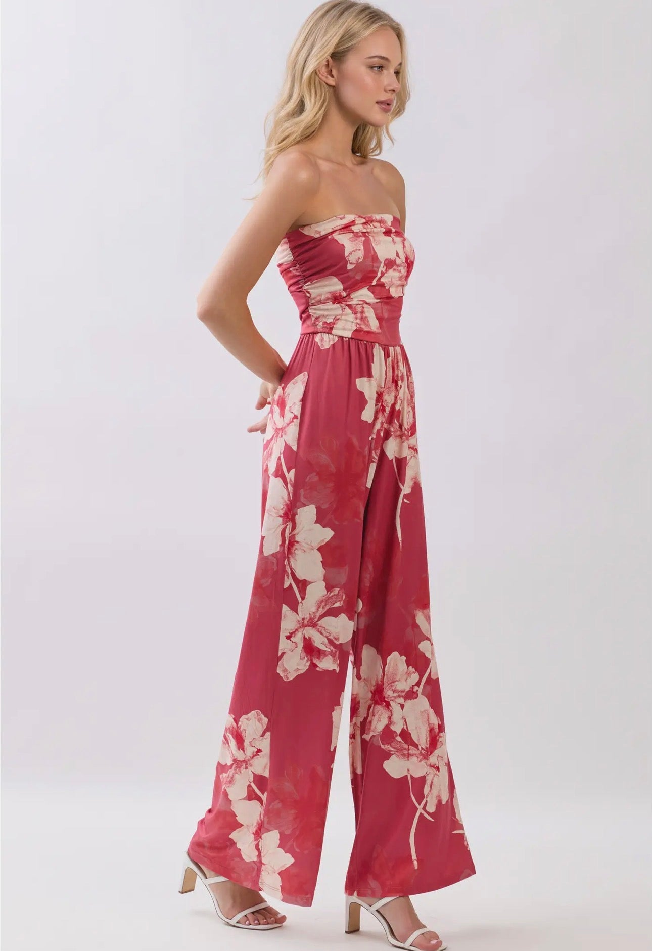 Tropical Sunset Strapless Jumpsuit
