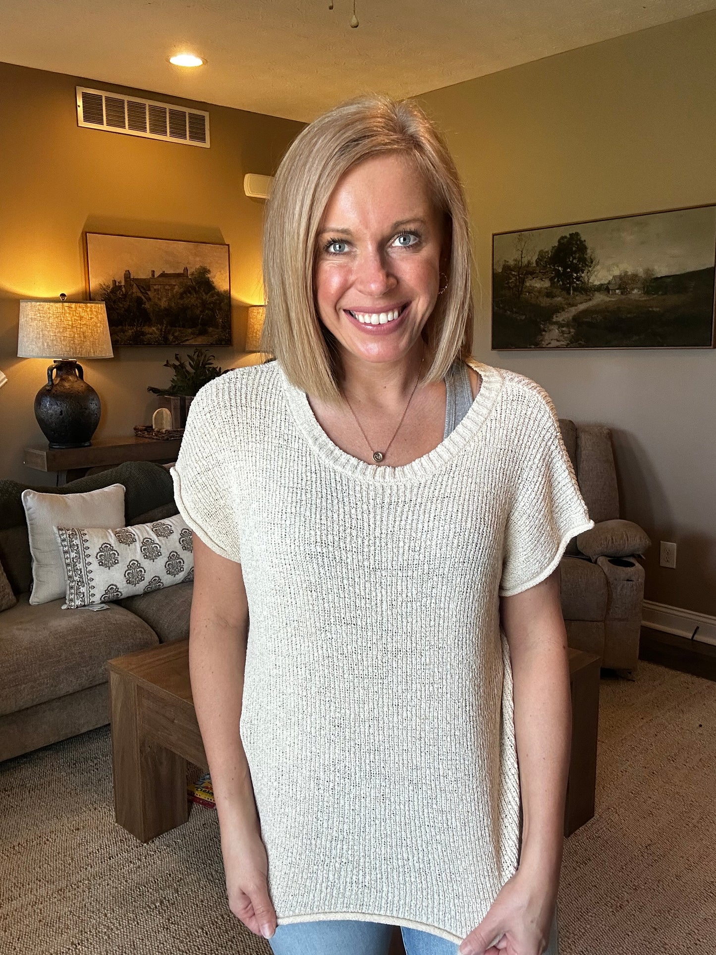 🤍 Ivory Breeze Sweater Top