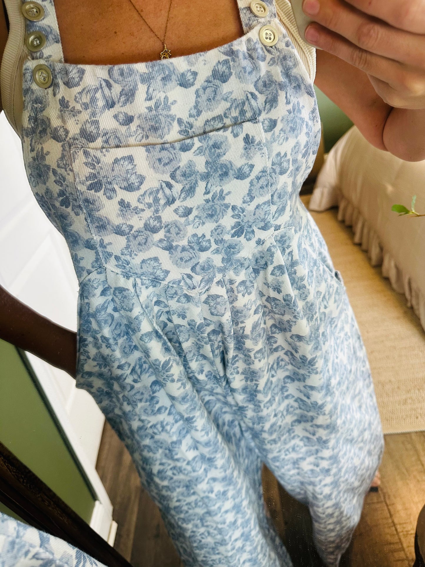 Blue Blossom Wide Leg Overalls 🌸💙