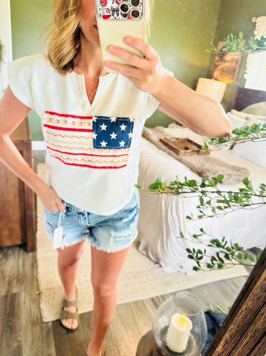 Stars & Stripes Lace Tee