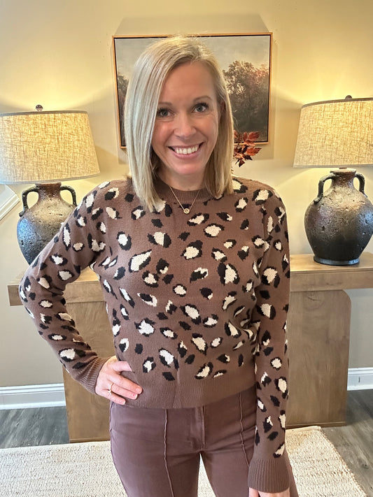 🤎 The Sutton Leopard Sweater