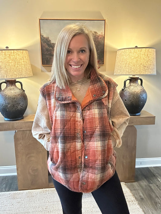 Autumn Ember Plaid Vest 🍂