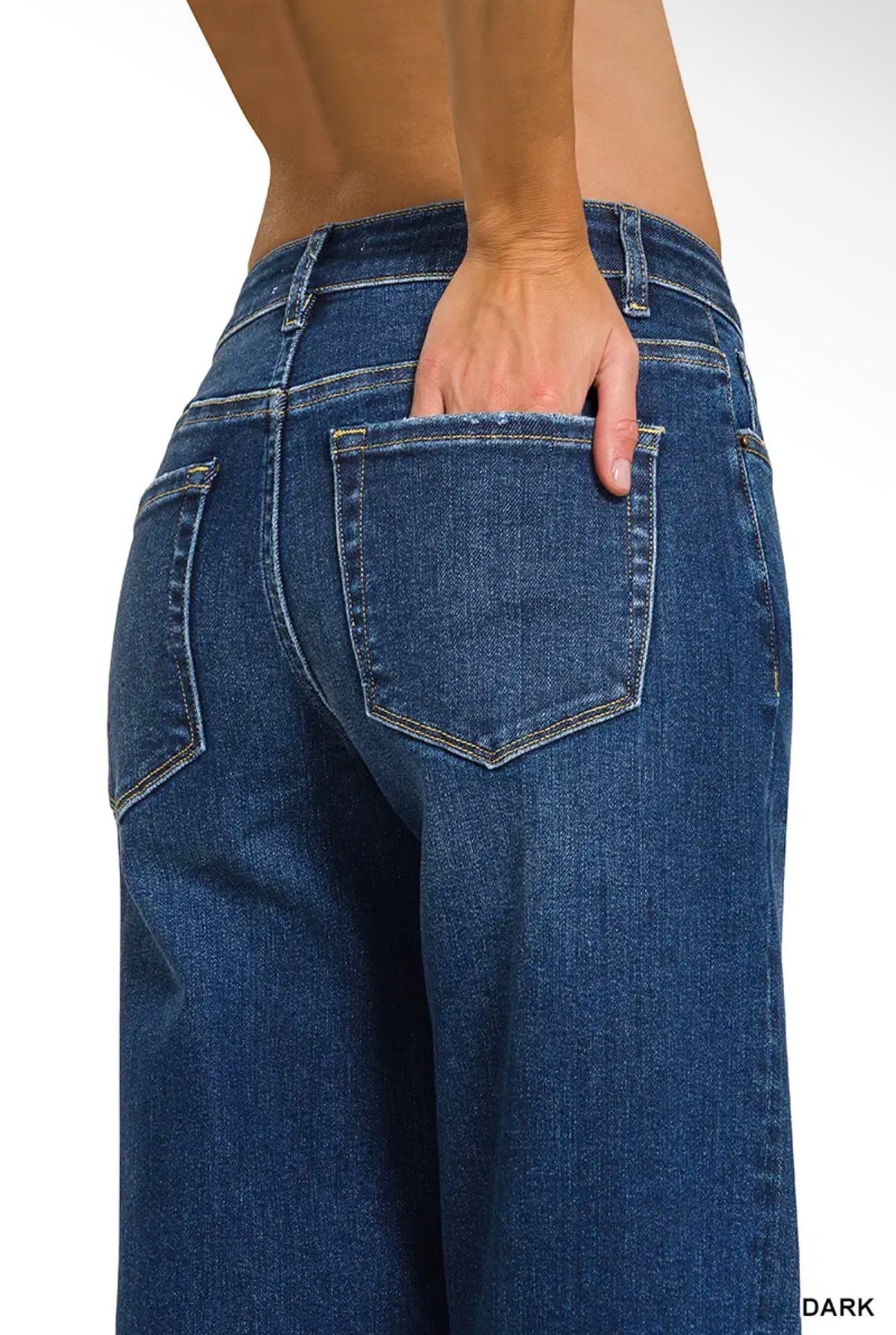 Maren Dark Wash Wide Leg Jeans — Zenana