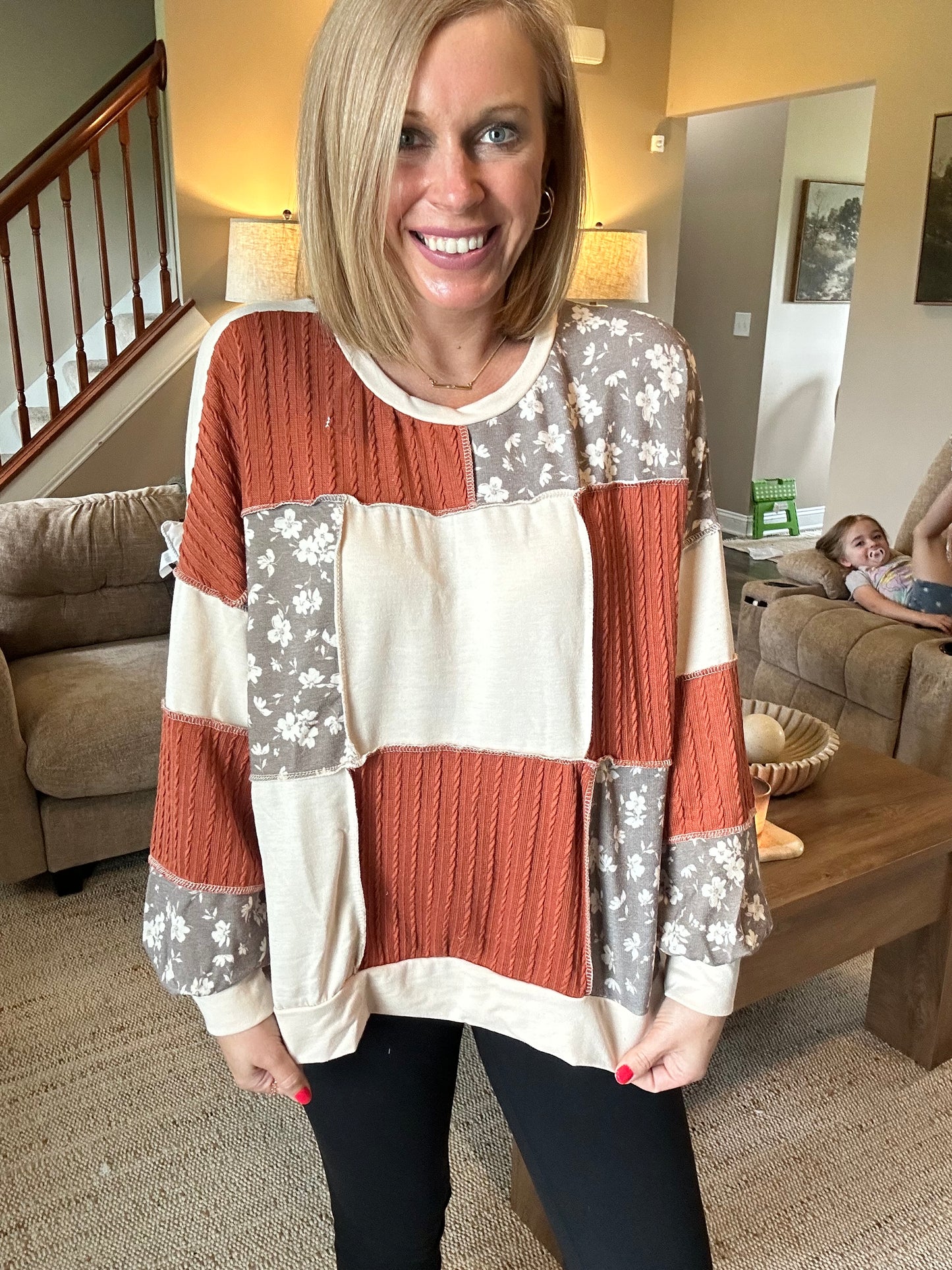 Autumn Fields Patchwork Pullover