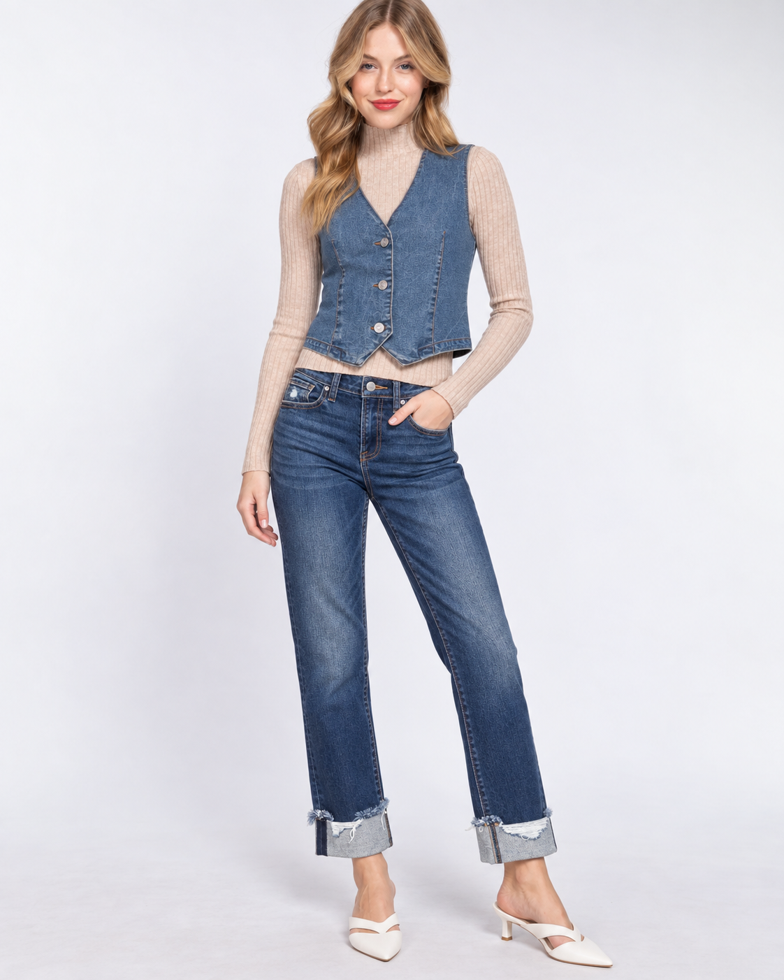 💙 The Wren Stretch Denim Vest