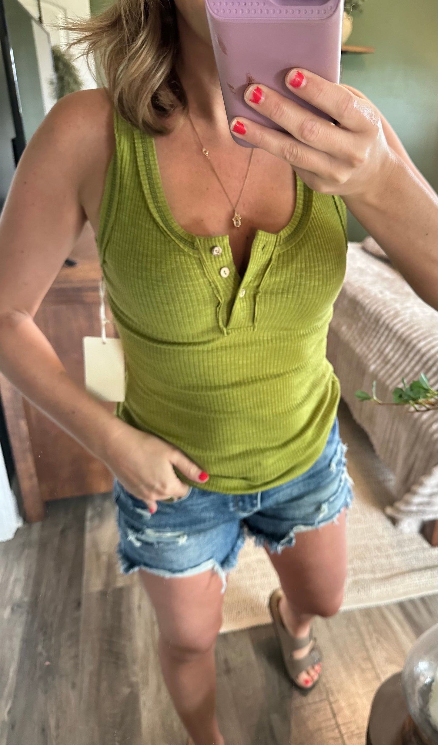 Olive You More Layered Tank