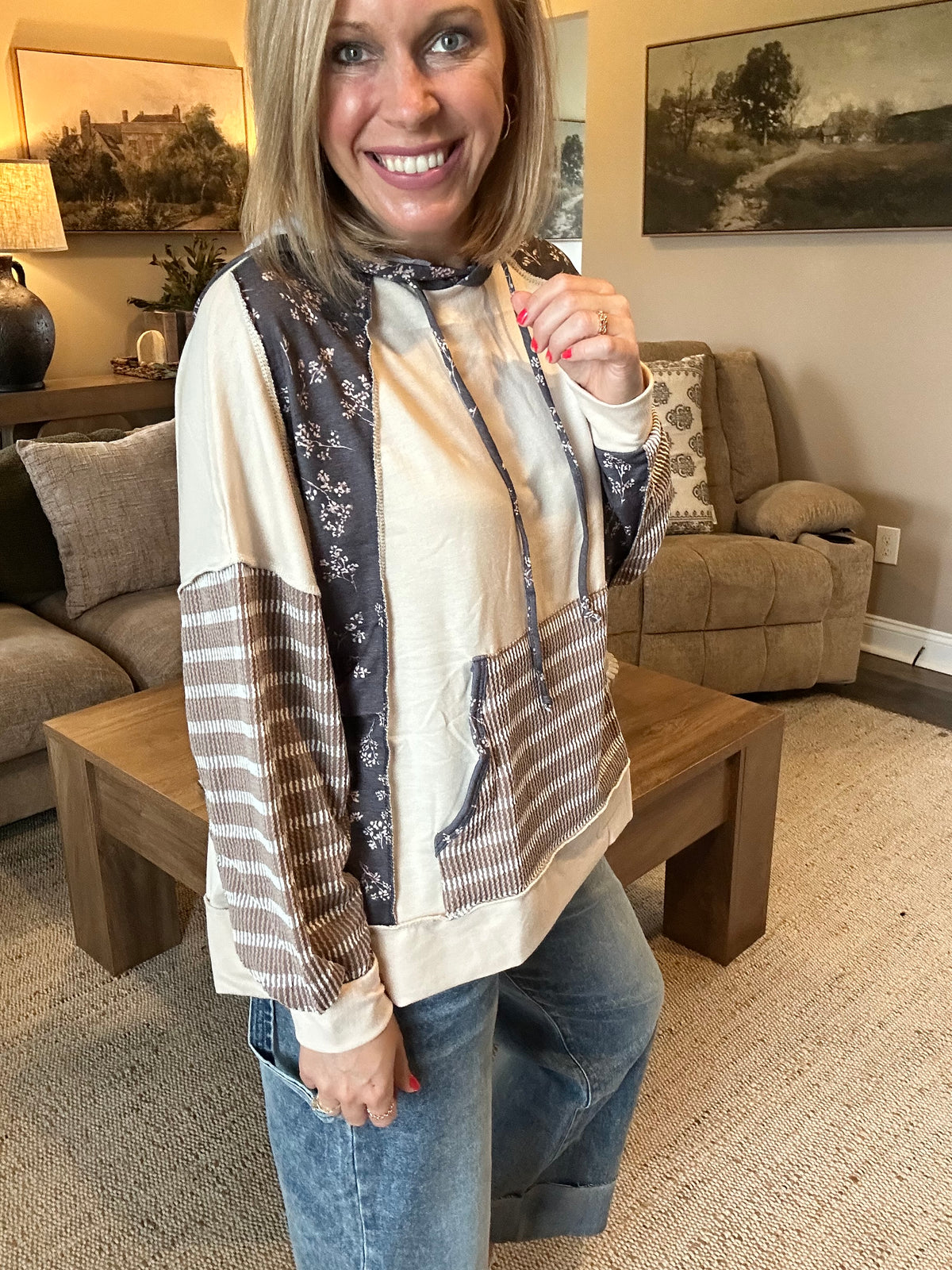 The Delaney Floral Patchwork Hoodie