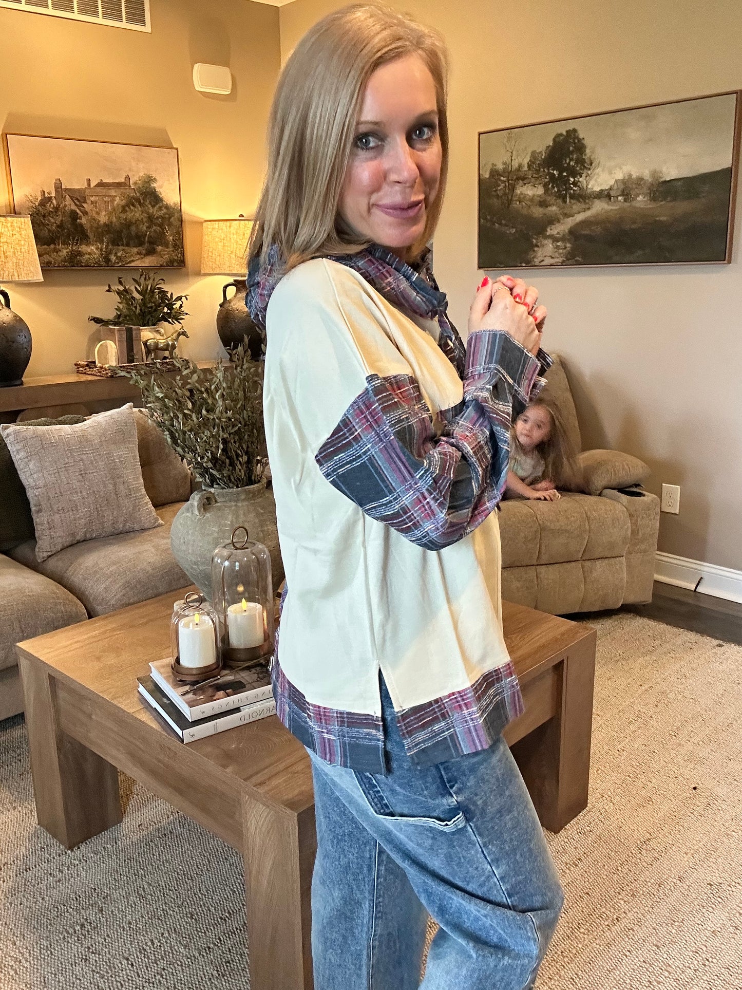 The Brynn Plaid Patchwork Hoodie