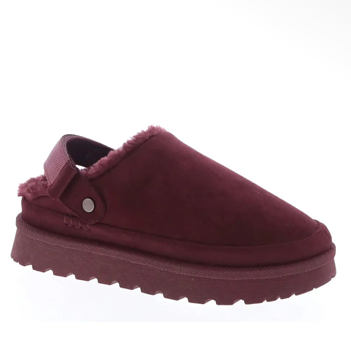 Cozy Cloud Suede Slippers – Burgundy