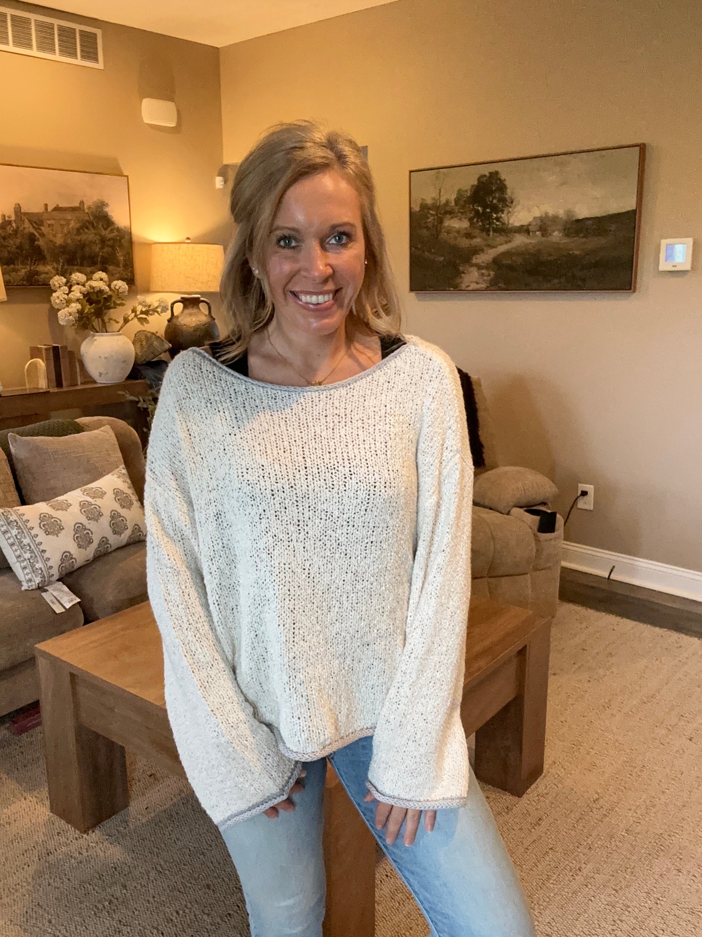 Sunday Stroll Boatneck Sweater