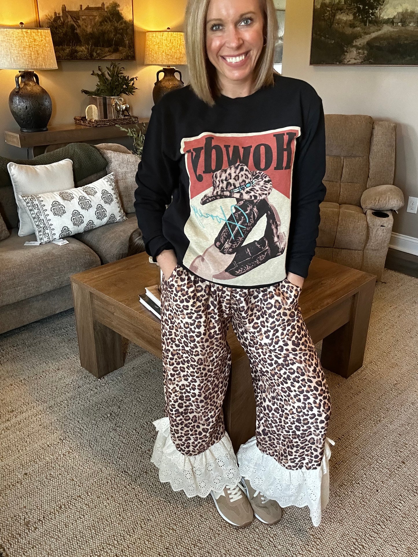 Midnight Howdy Super Soft Crewneck 🖤