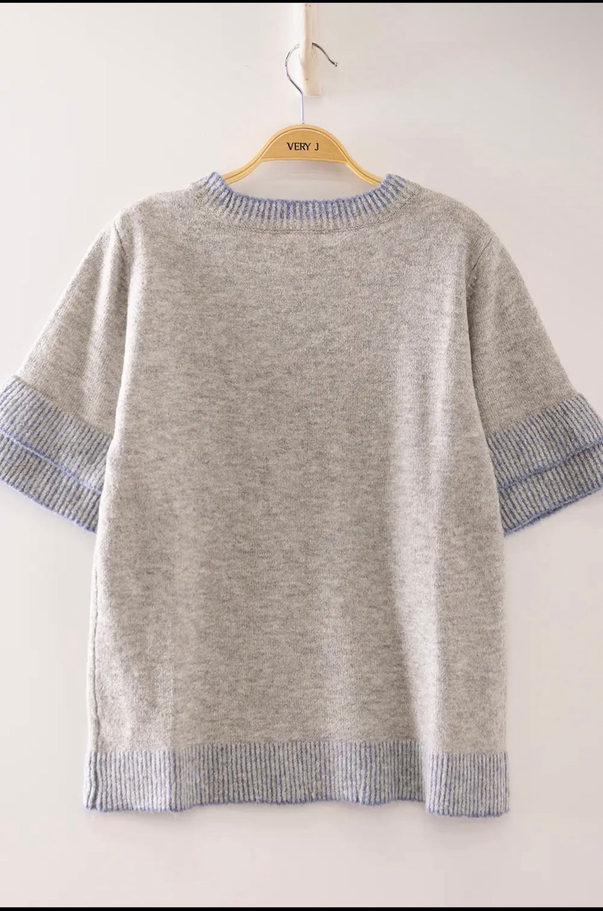 The Tessa Contrast Trim Sweater Tee 💙