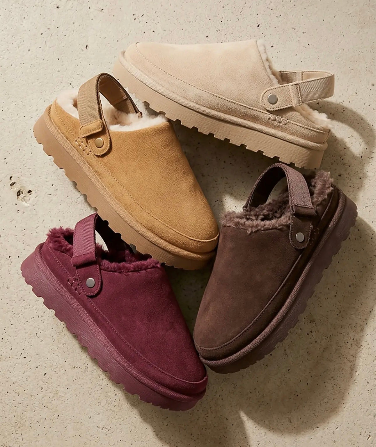 Cozy Cloud Suede Slippers – Burgundy