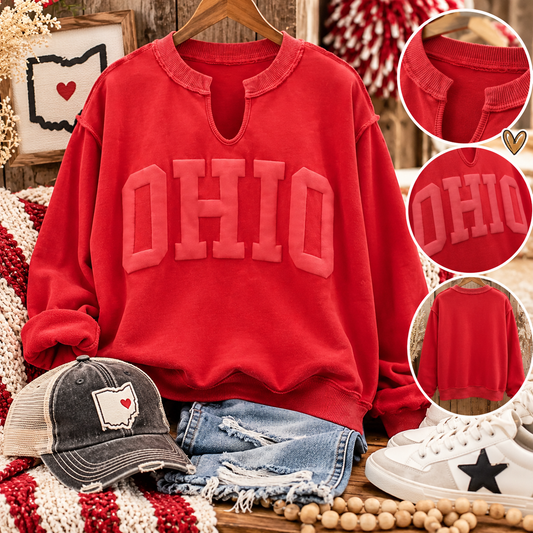 The Scarlett Ohio Embossed Sweatshirt ❤️
