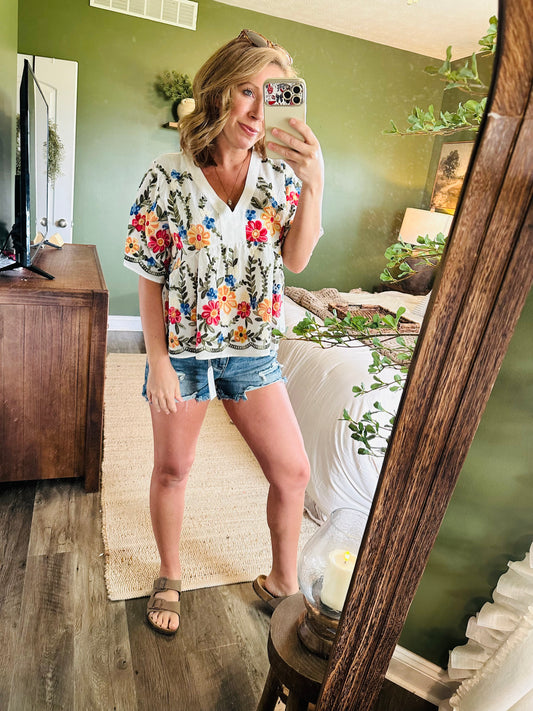 🌸 Floral Daydream Embroidered Top 🌸
