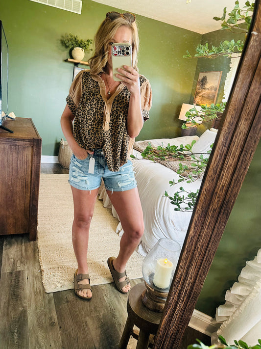 Wild Honey Leopard Top