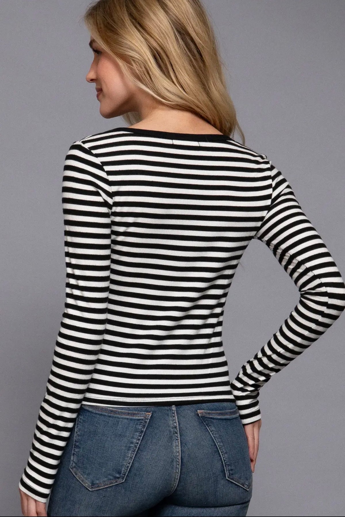 ❤️ The Tessa Striped Henley Top