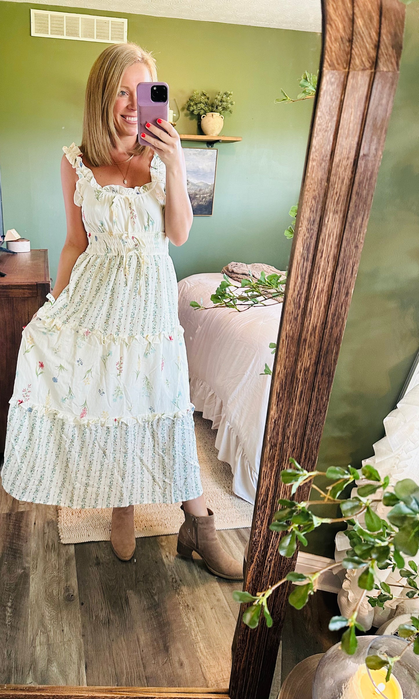 Meadow Whisper Midi Dress