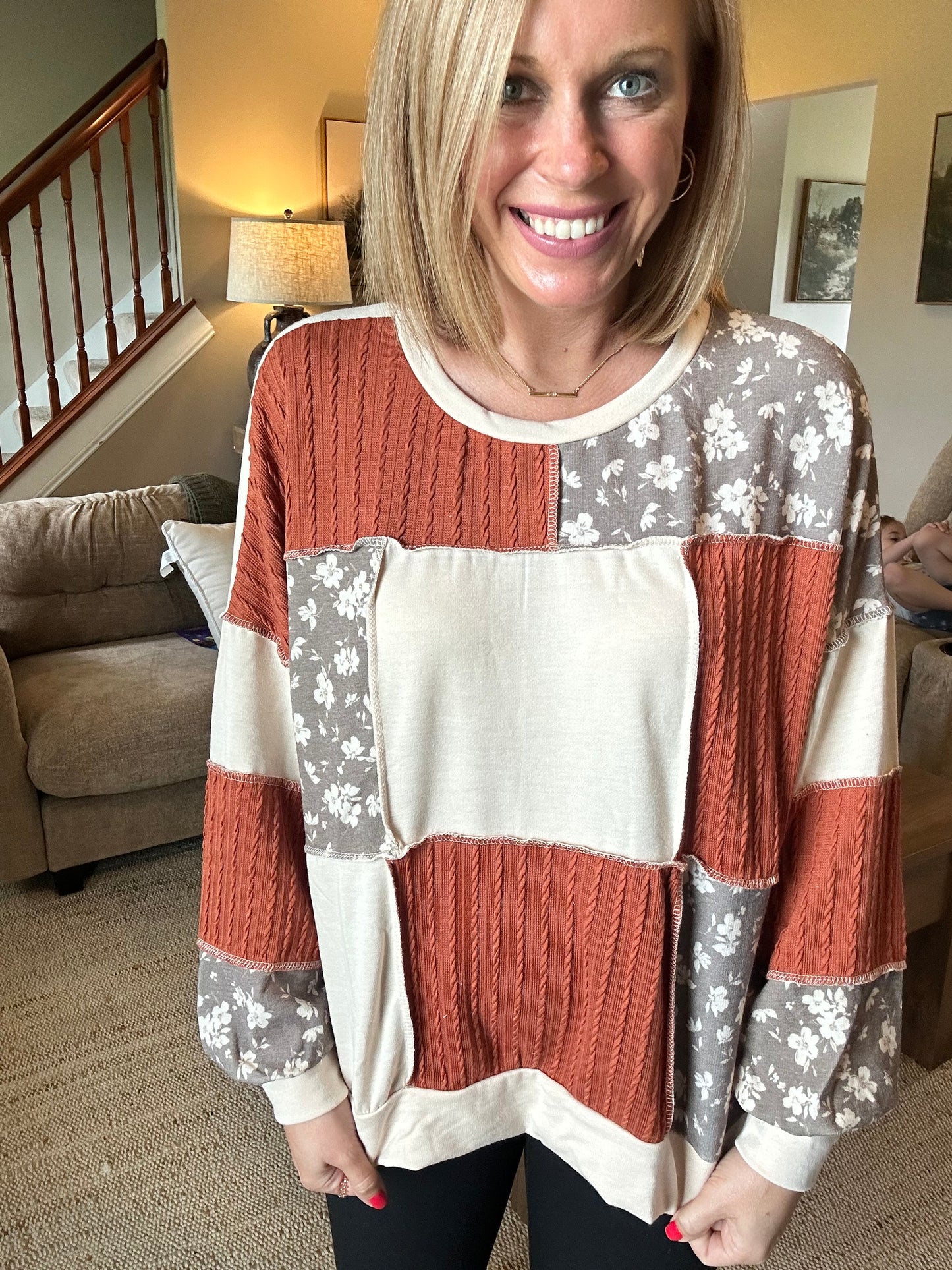Autumn Fields Patchwork Pullover