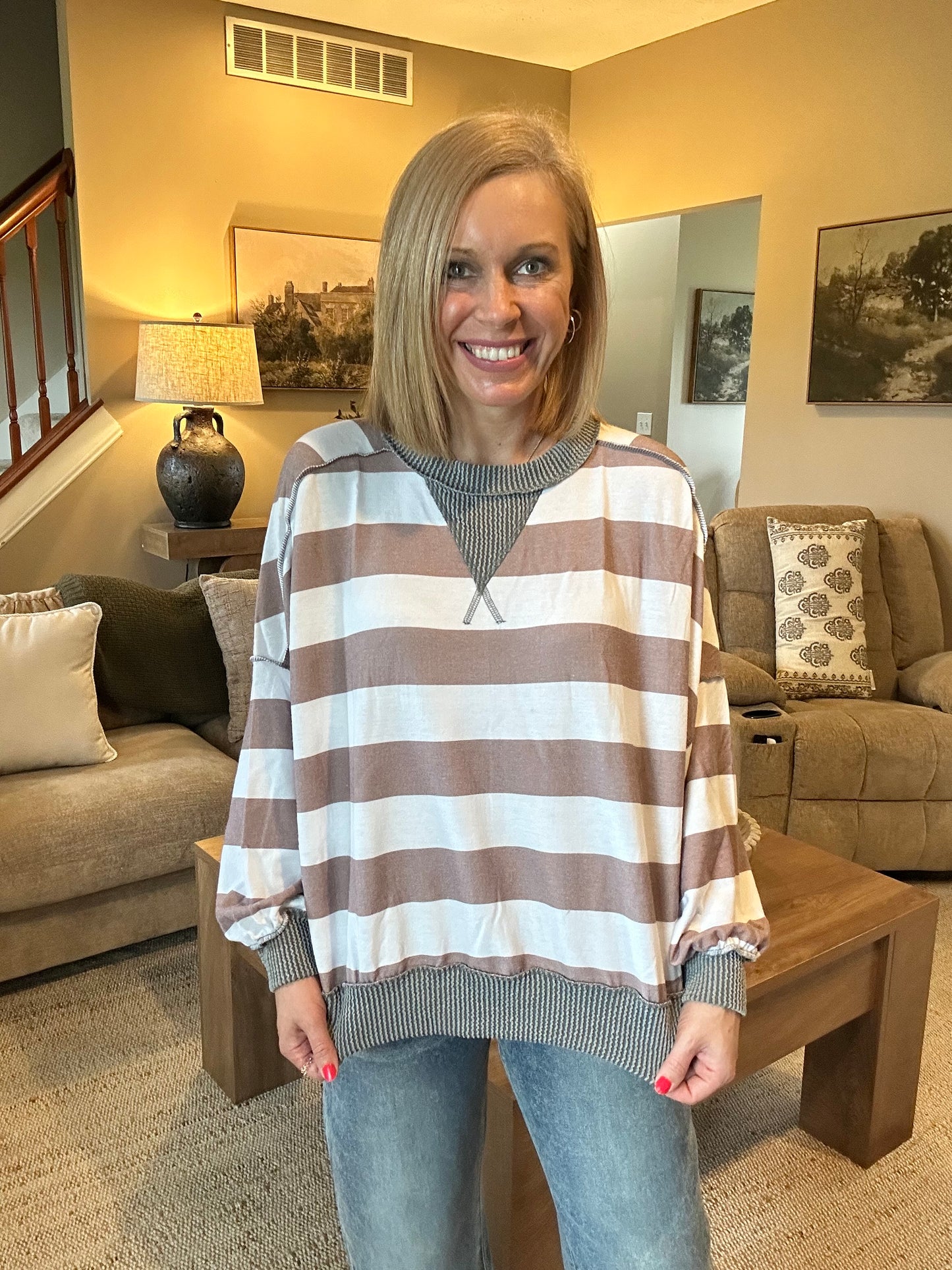 The Hadley Striped Oversized Pullover