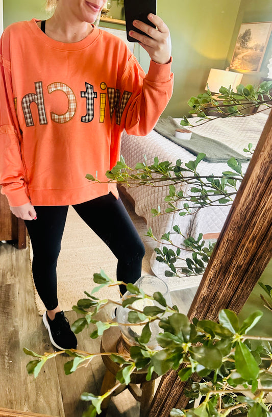 The Hadley Plaid Witch Sweatshirt 🎃