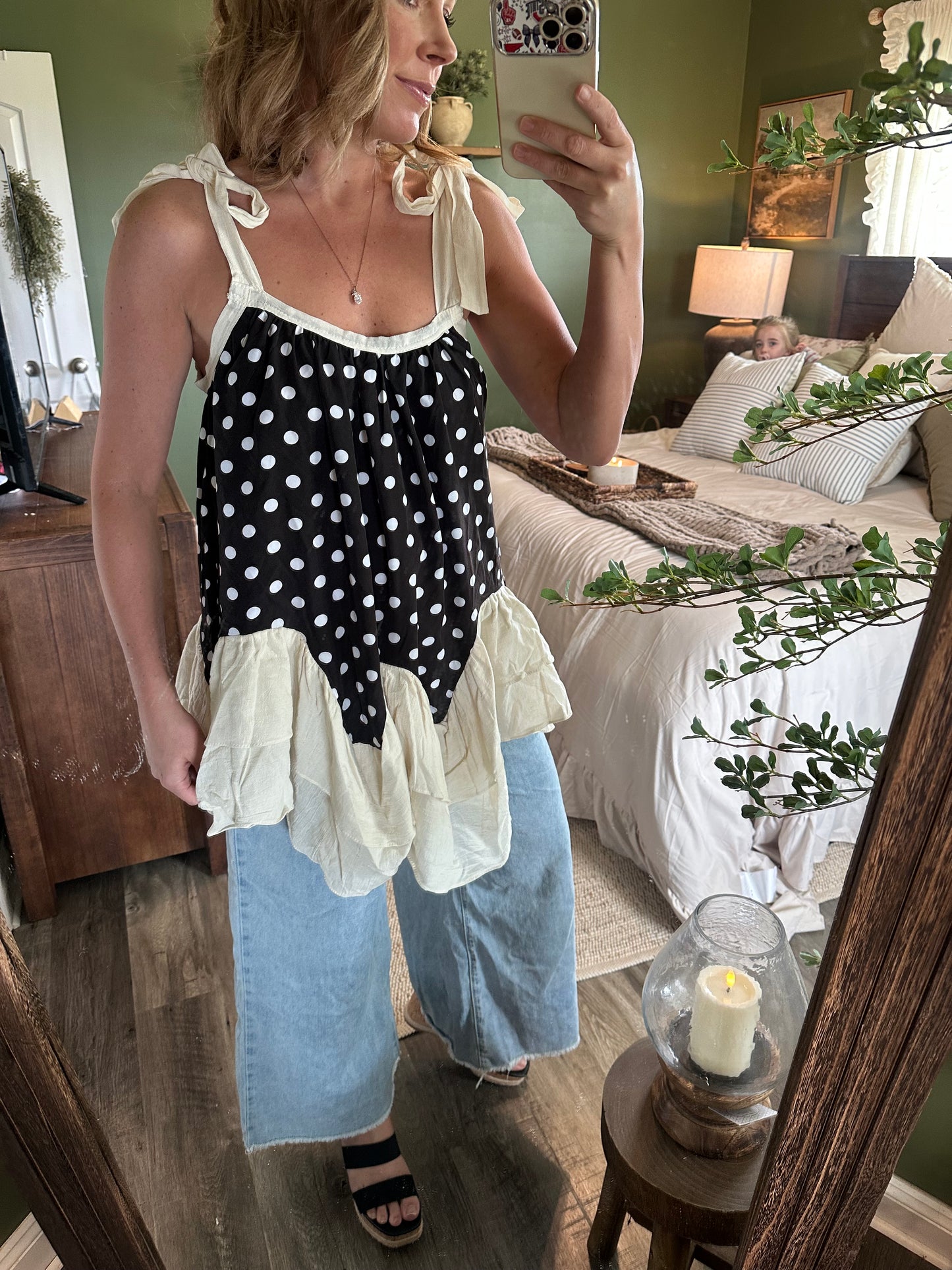 Midnight Mocha Ruffle Tank