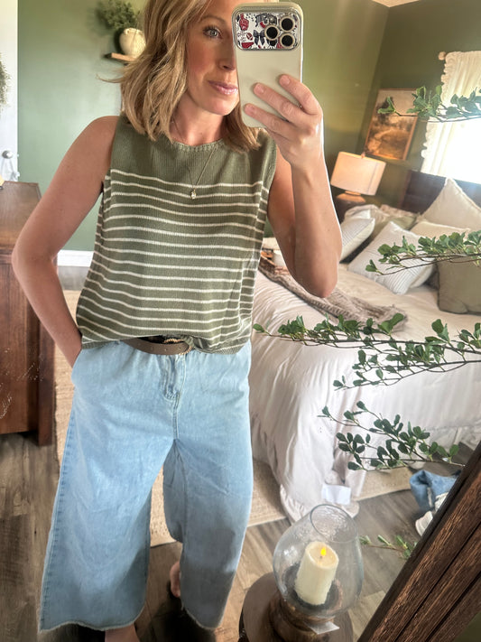Olive Coast Sweater Tank
