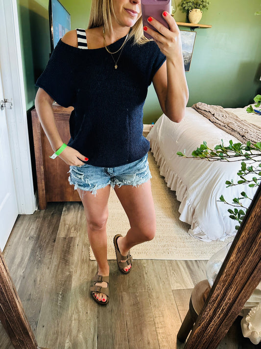 💙 Midnight Navy Knit Top