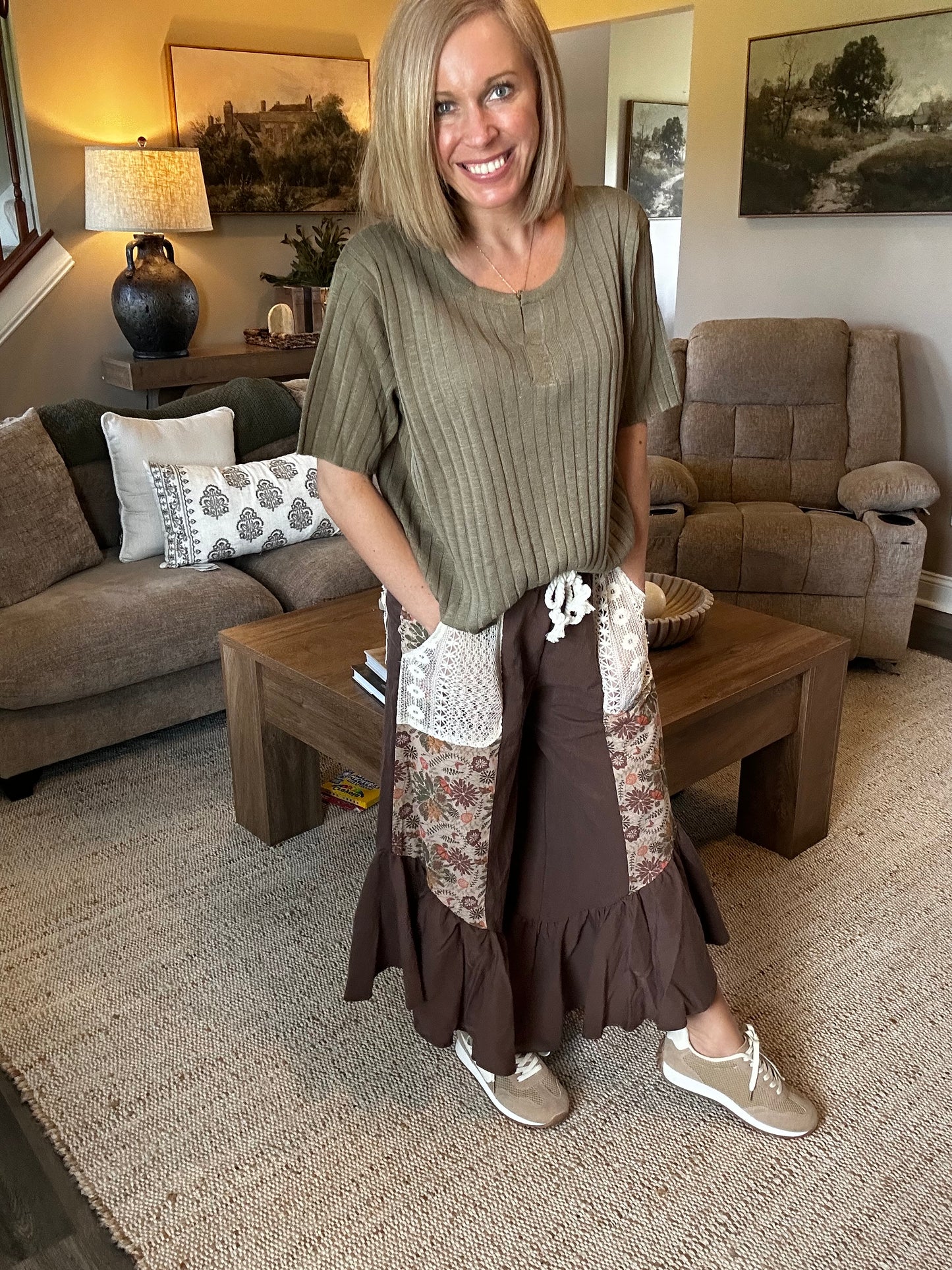Harvest Patchwork Palazzo Pants