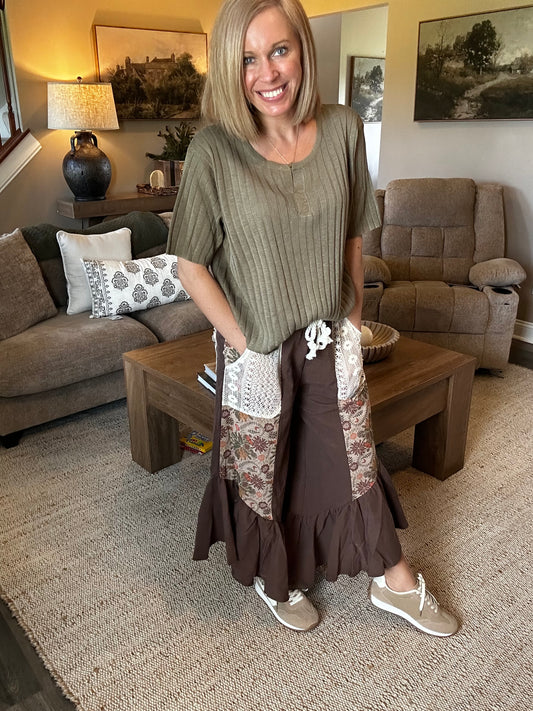 Harvest Patchwork Palazzo Pants