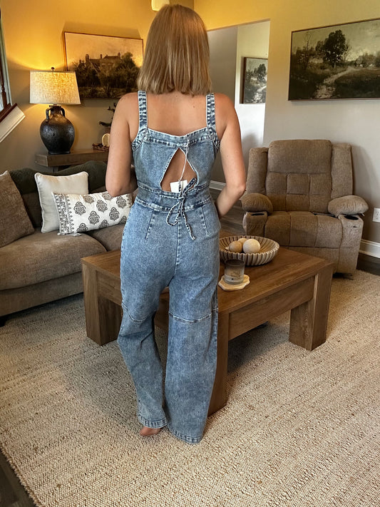 🤍 Harper Denim Jumpsuit