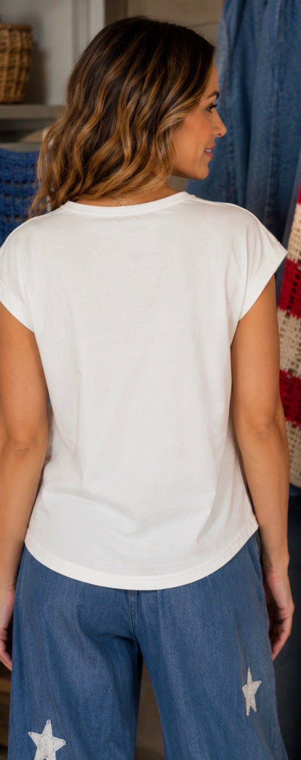 Stars & Stripes Lace Tee