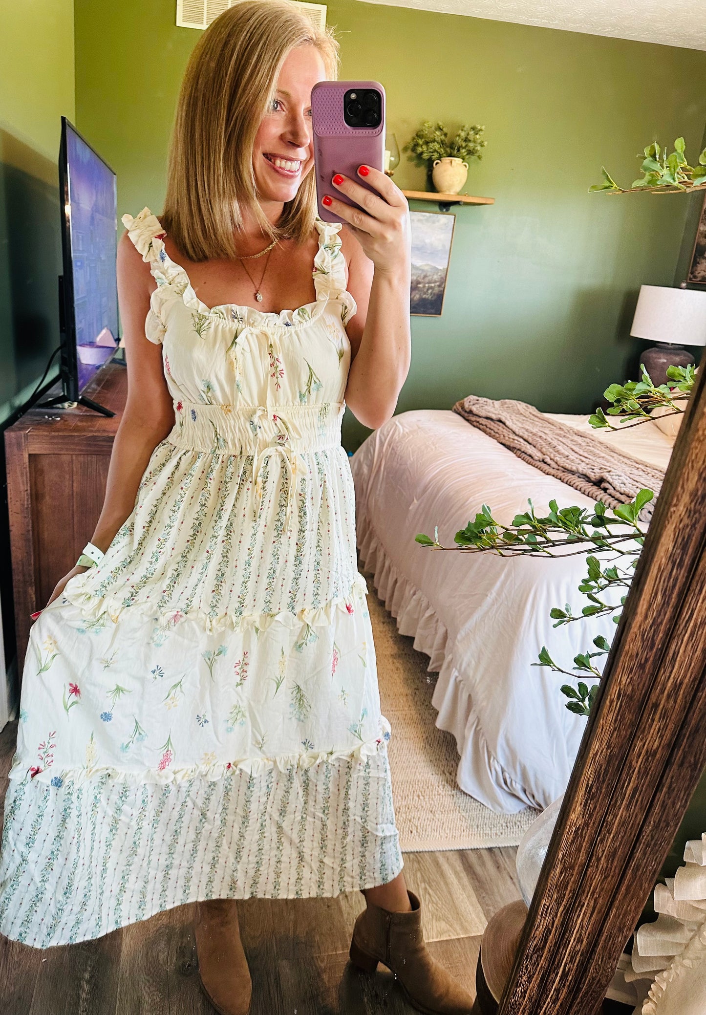 Meadow Whisper Midi Dress