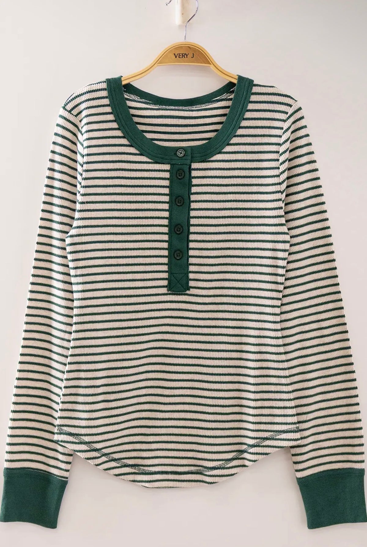 The Presley Striped Henley Top