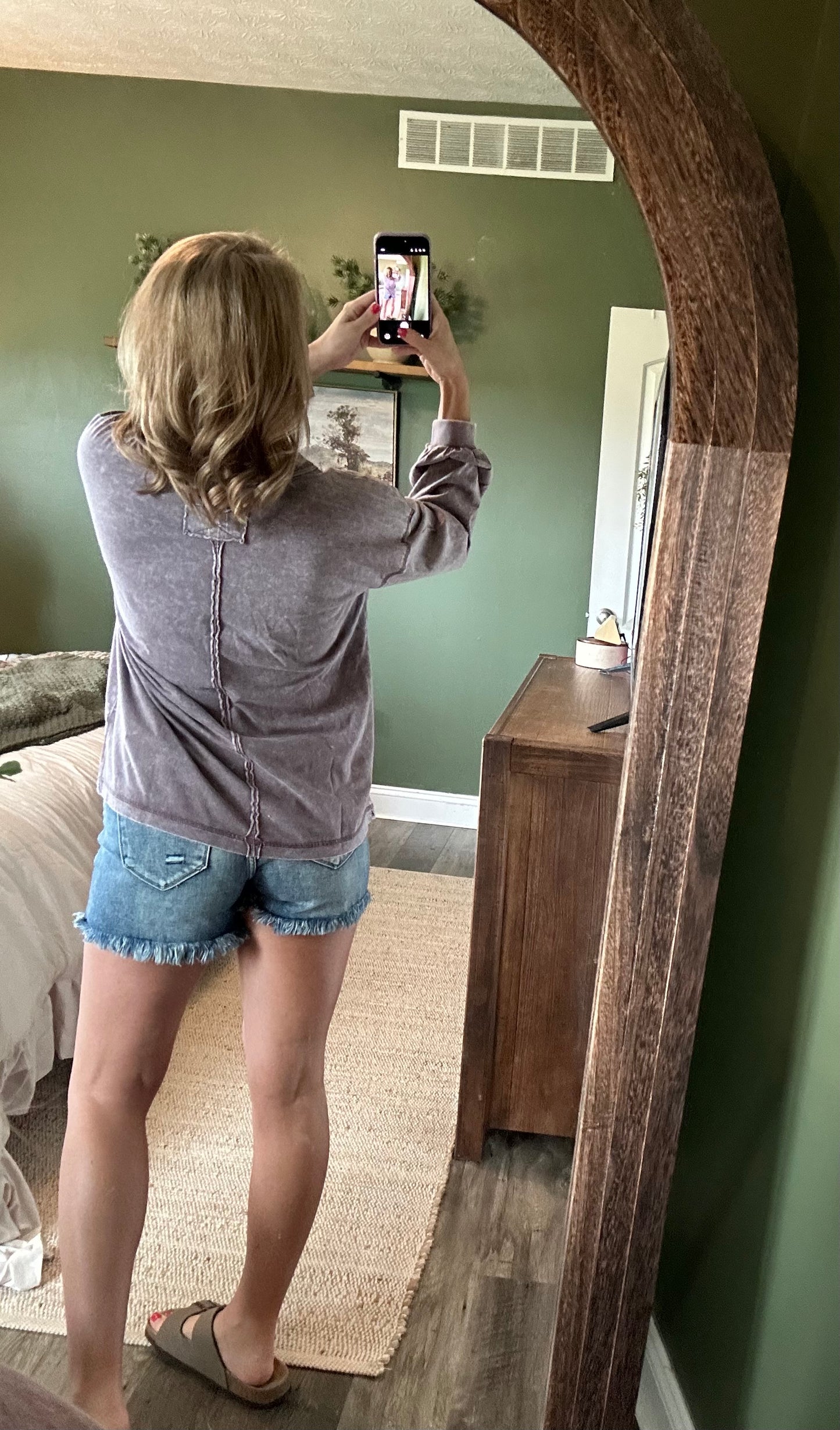 Smoky Plum Mineral Wash Pullover
