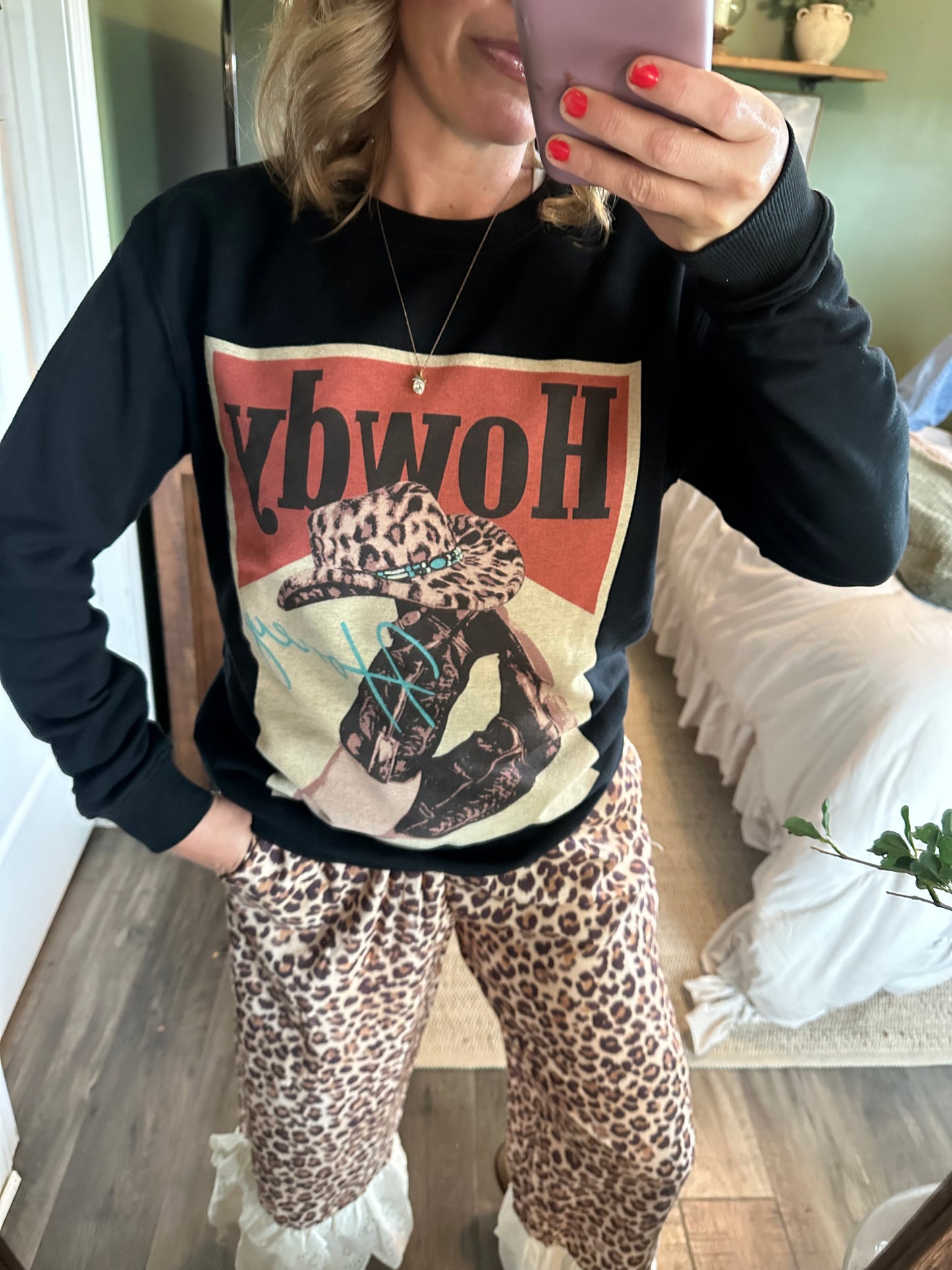 Midnight Howdy Super Soft Crewneck 🖤