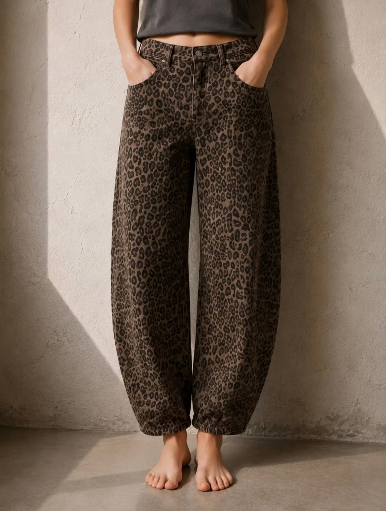 Margaret Mocha Leopard Barrel Pants 🤎🐆