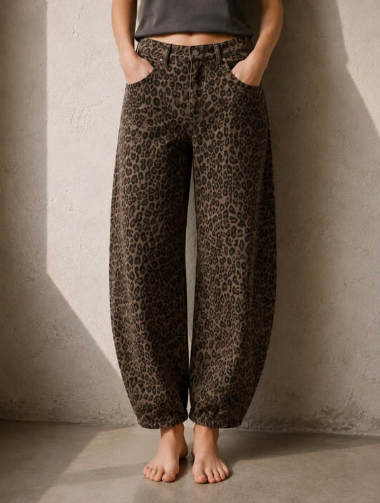 Margaret Mocha Leopard Barrel Pants 🤎🐆