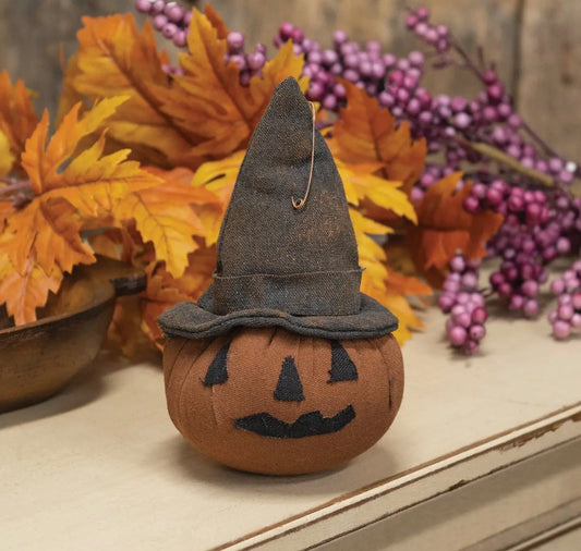 🎃 Grungy Stuffed Witchy Jack O’Lantern Head Sitter