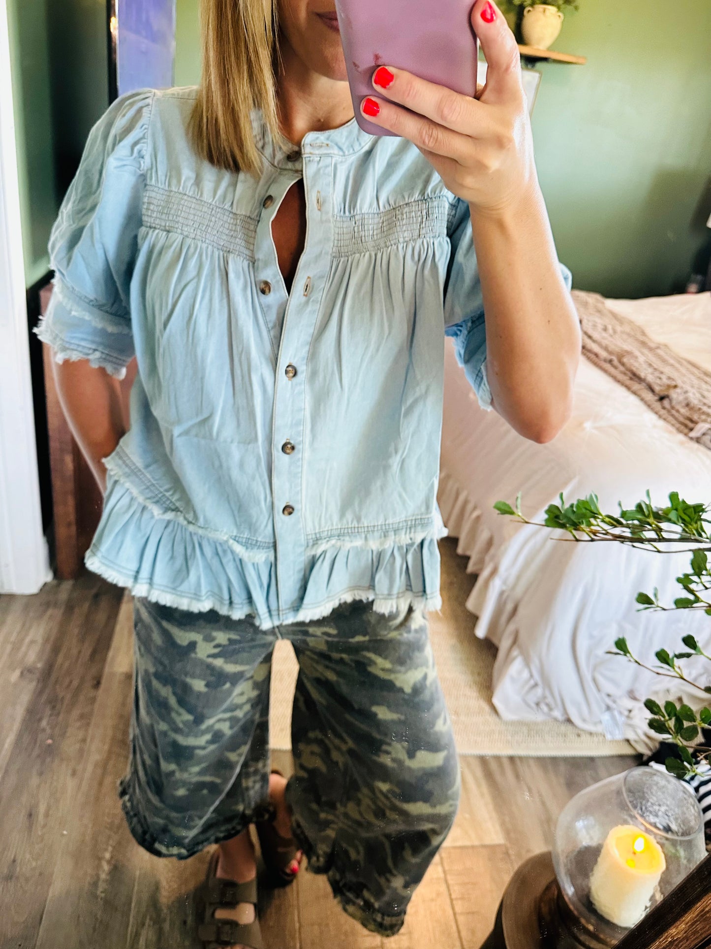 💙 Denim Days Smocked Top