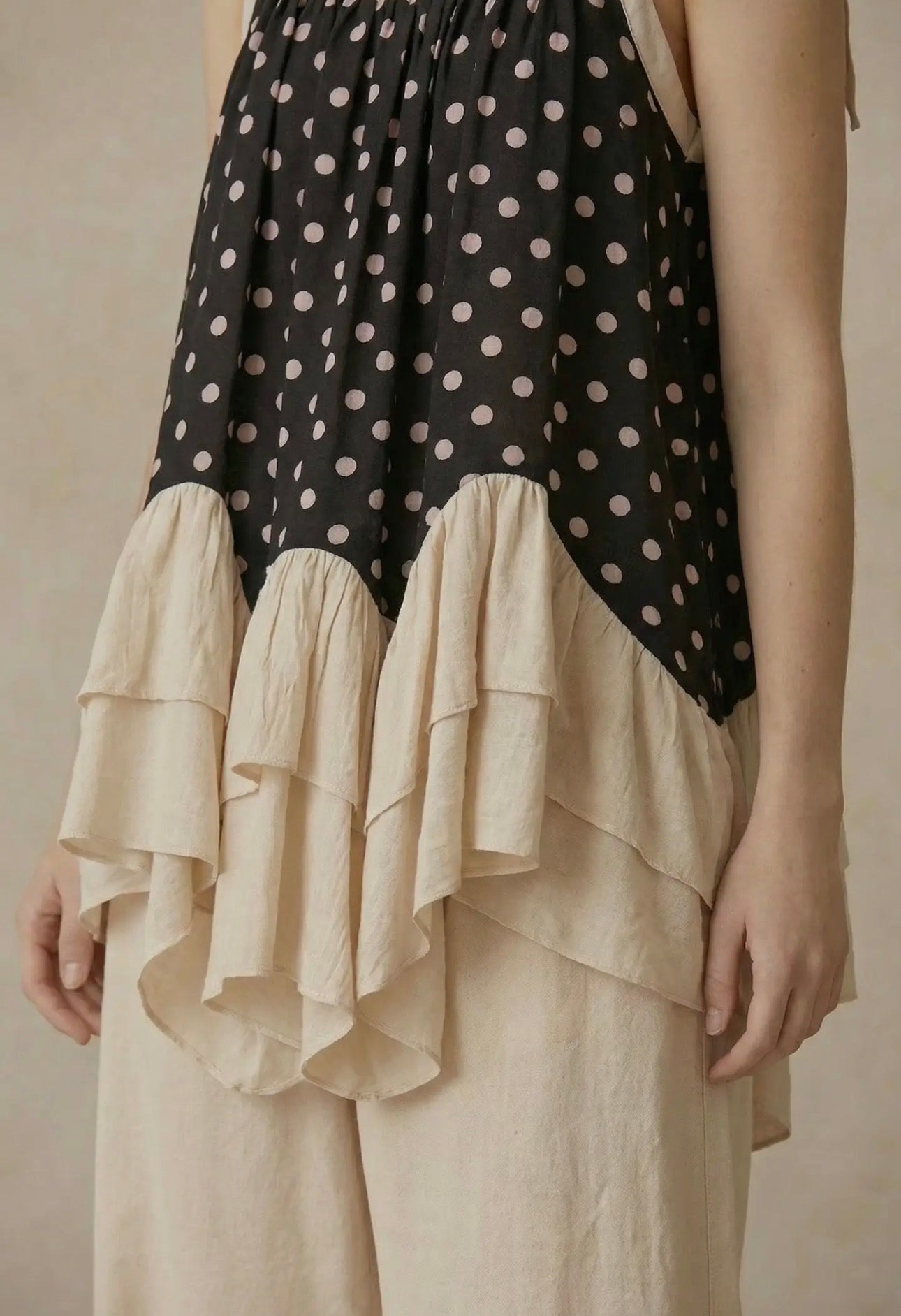 Midnight Mocha Ruffle Tank