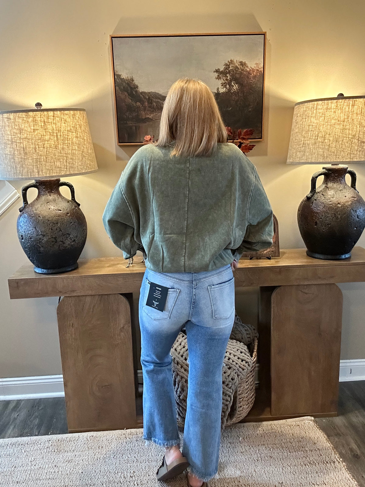 The Sadie High-Rise Distressed Crop Flares 🤎