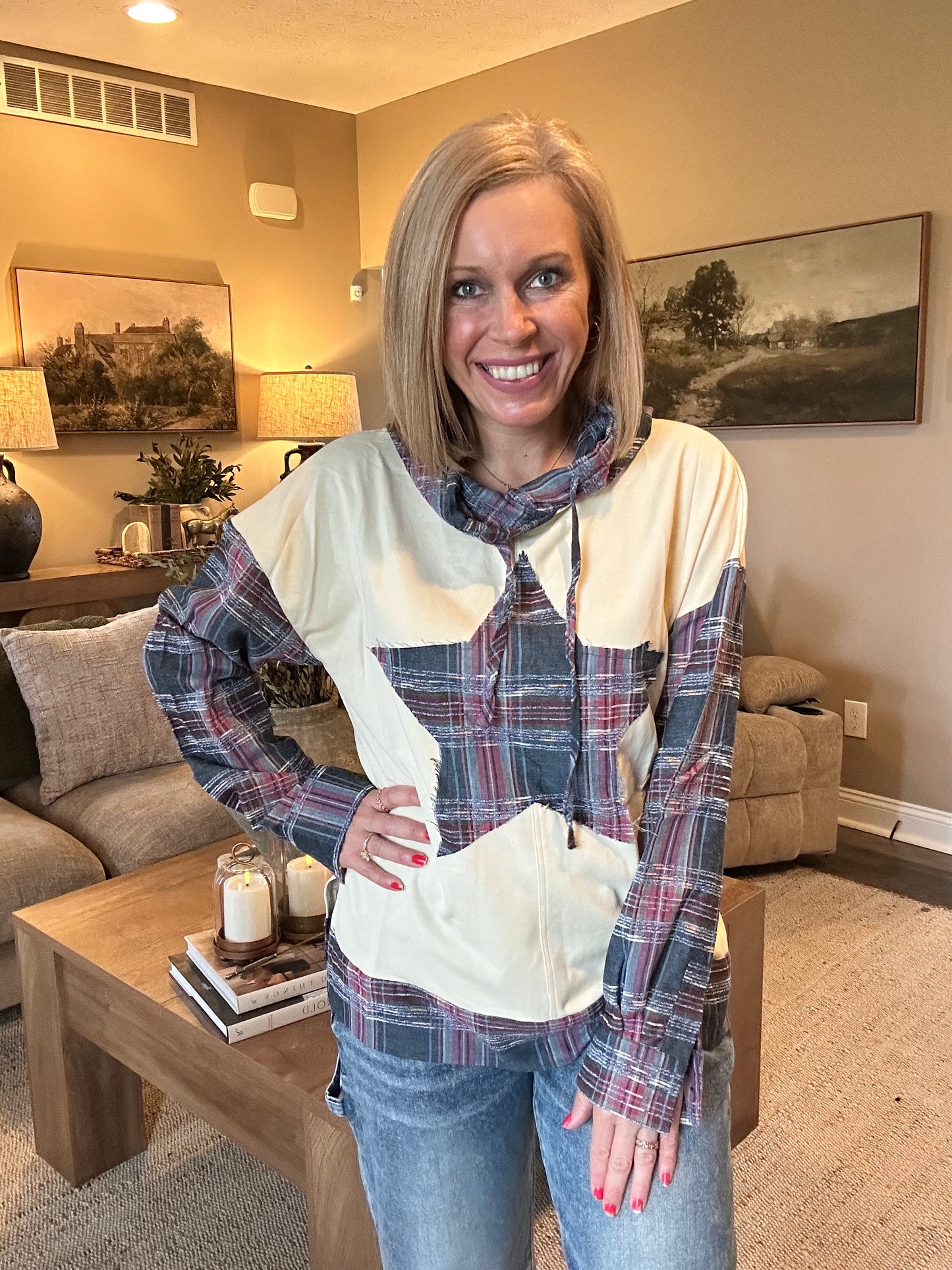 The Brynn Plaid Patchwork Hoodie