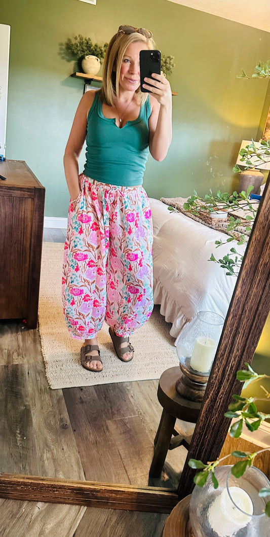 Blush Garden Harem Pants