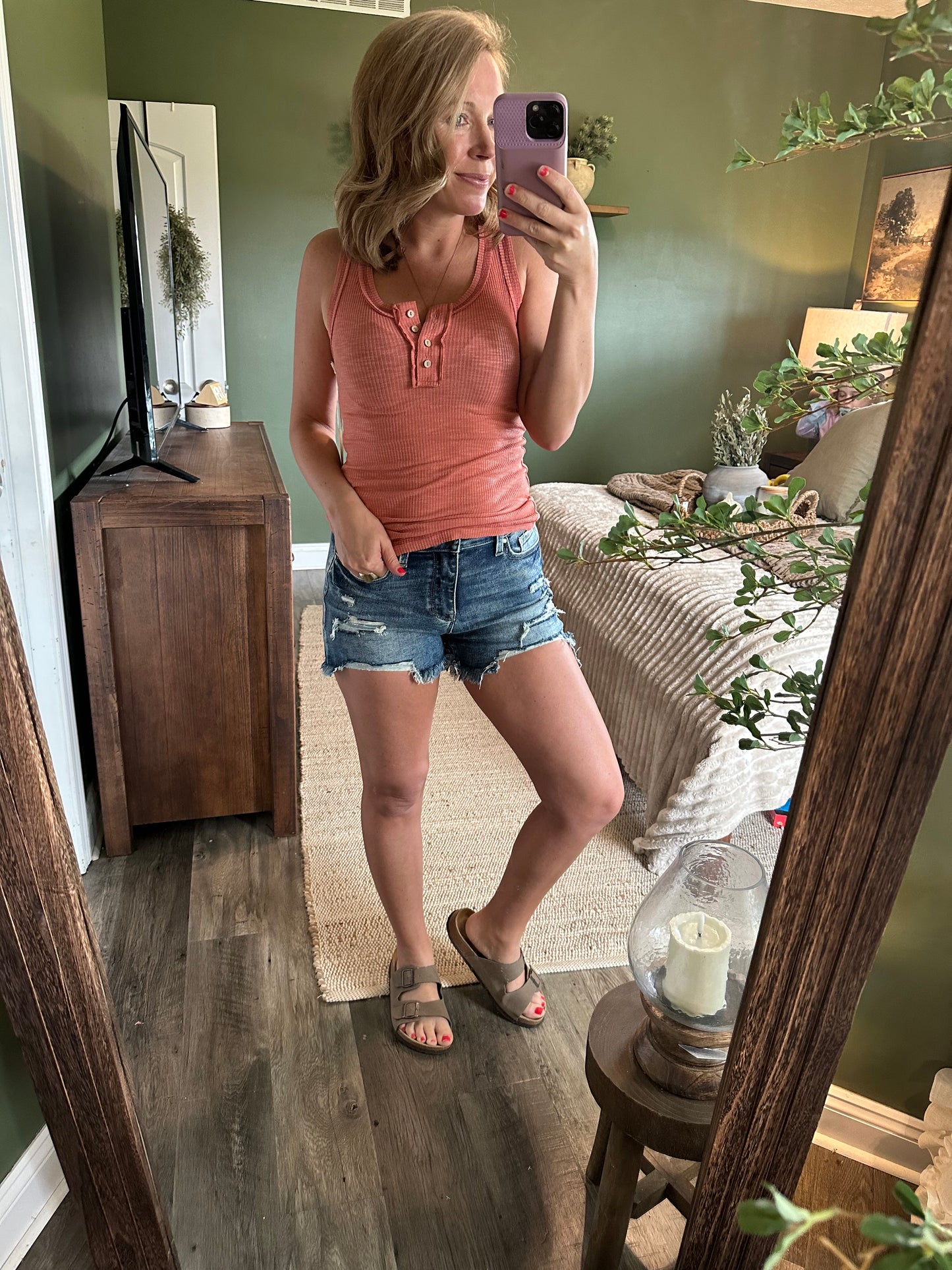 Sunset Glow Henley Tank
